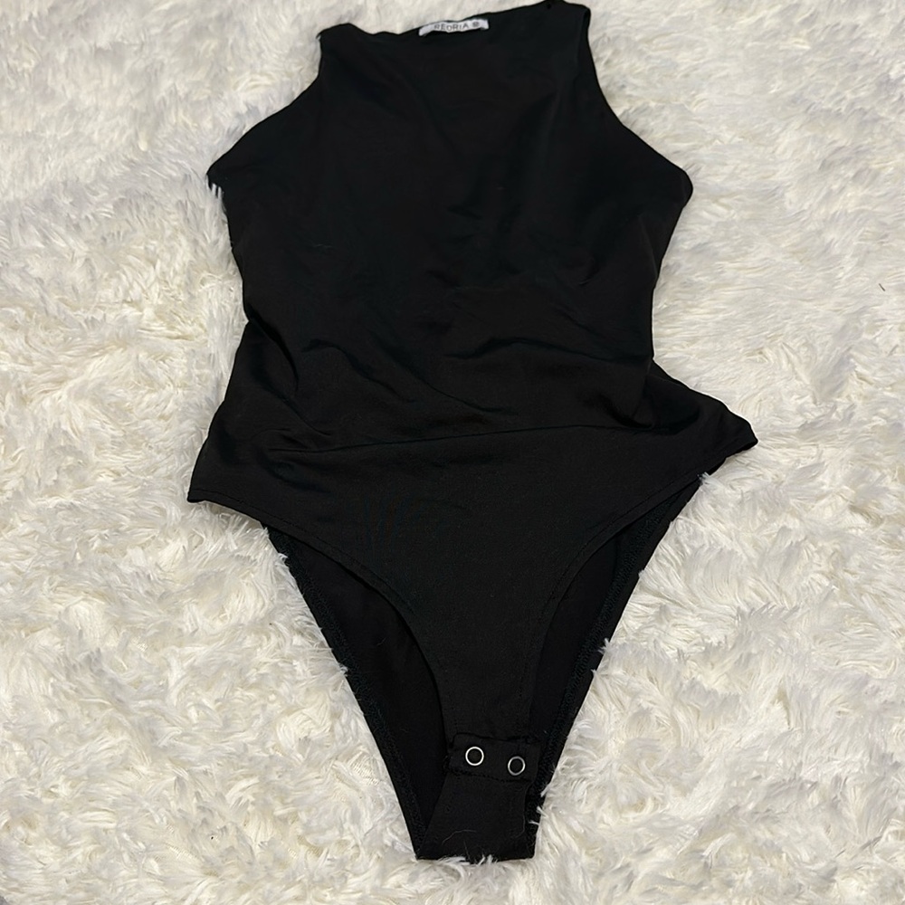 Black high neck bodysuit